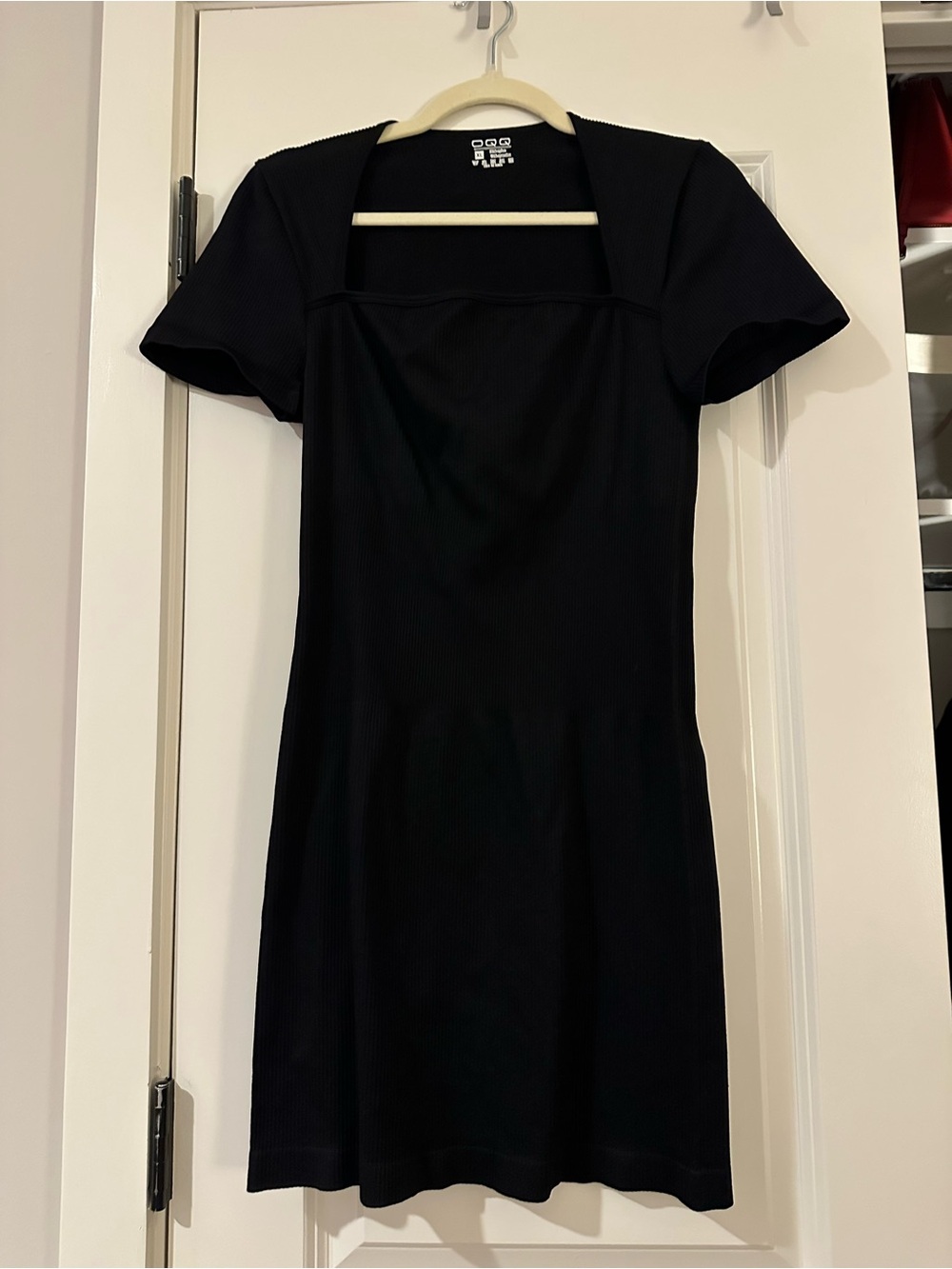 Classic Black Square Neck Mini Dress